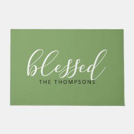 Felpudo Nombre bendecido por la letra de script