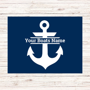 Felpudo Nombre de barco personalizado Anclaje azul de la M