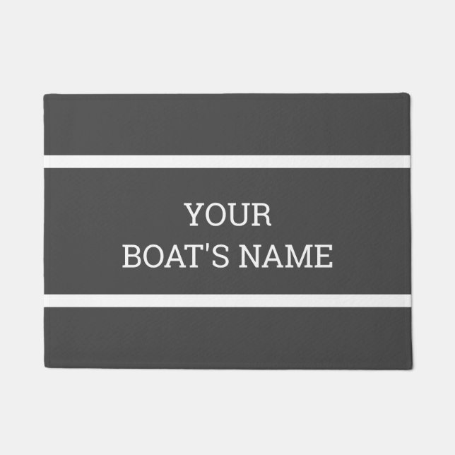 Felpudo Nombre de barco personalizado Dock Mat (Anverso)