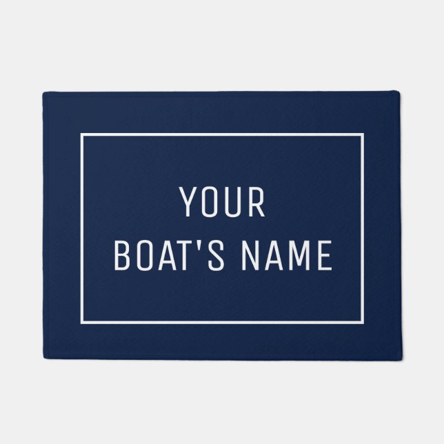 Felpudo Nombre de barco personalizado Dock Mat (Anverso)