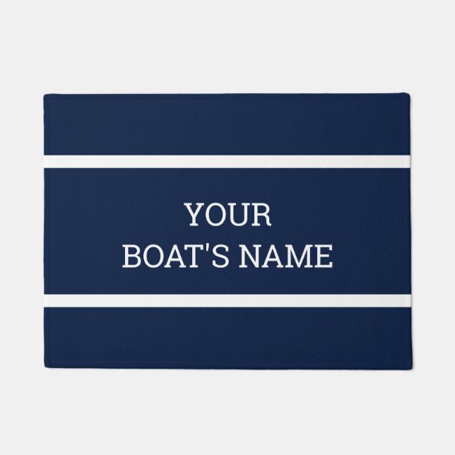 Felpudo Nombre de barco personalizado Dock Mat (Anverso)