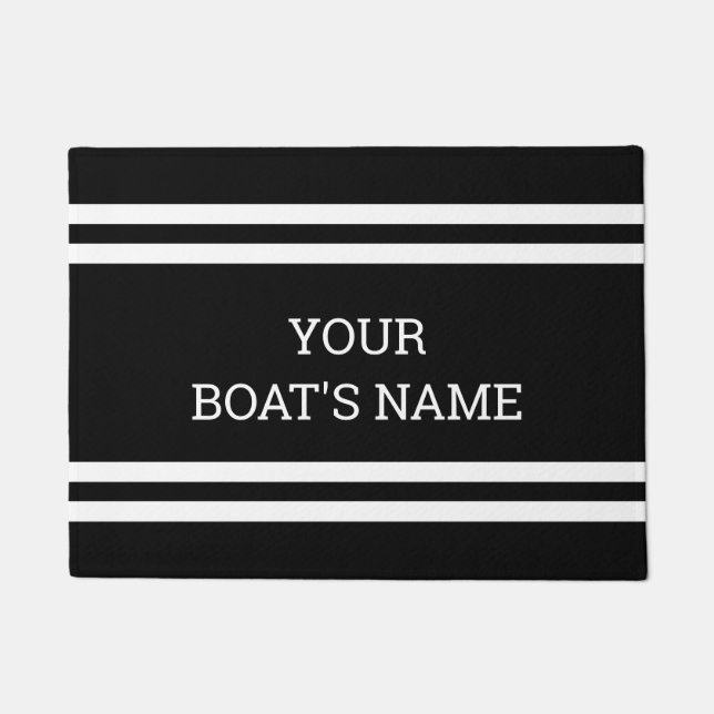 Felpudo Nombre de barco personalizado Dock Mat (Anverso)
