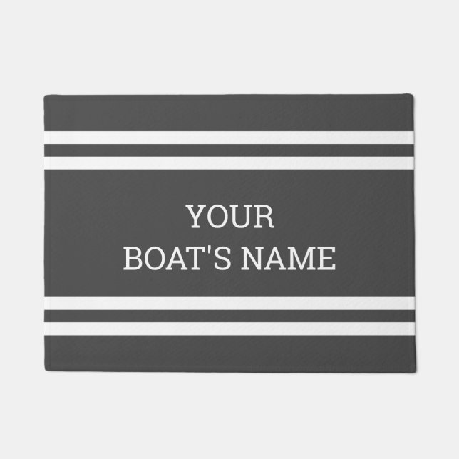 Felpudo Nombre de barco personalizado Dock Mat (Anverso)