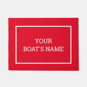 Felpudo Nombre de barco personalizado Dock Mat Red