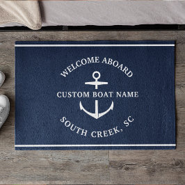 Felpudo Nombre de barco personalizado moderno Bienvenido a