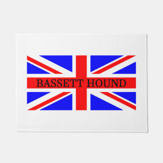 Felpudo nombre de basset hound en bandera