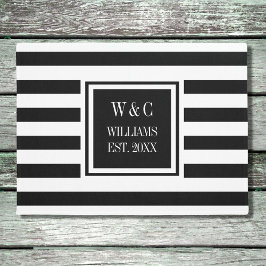 Felpudo Nombre de familia con monograma personalizado