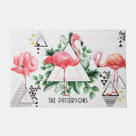 Felpudo Nombre de familia geométrica del flamingo tropical