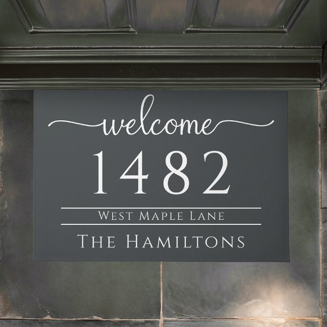 Felpudo nombre de familia gris carbonífero dirección perso (Subido por el creador)