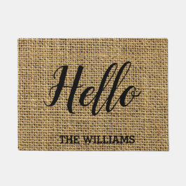 Felpudo Nombre de familia personal ruso con saludo