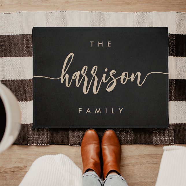 Felpudo Nombre de familia personalizada con guiones de man (Subido por el creador)