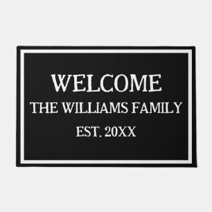 Felpudo Nombre de familia personalizado Monograma Doormat