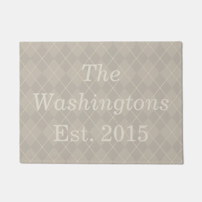 Felpudo Nombre de familia Personalizado personalizado Door (Anverso)