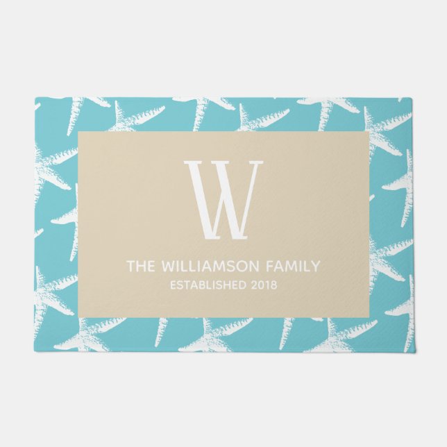 Felpudo Nombre de familia y pez estrella blanco costero (Anverso)