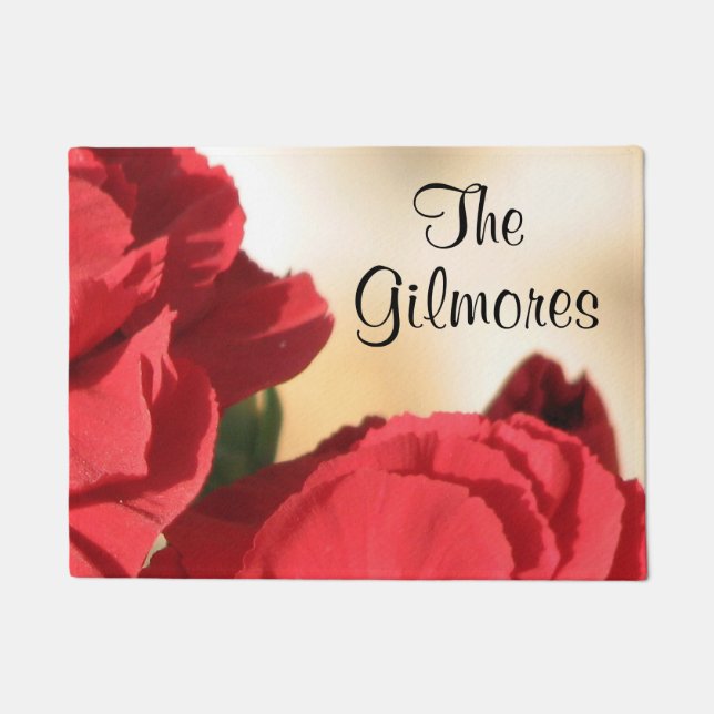 Felpudo Nombre de la esquina de las flores (Anverso)