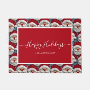 Felpudo Nombre de la familia Santa Clause Holidays