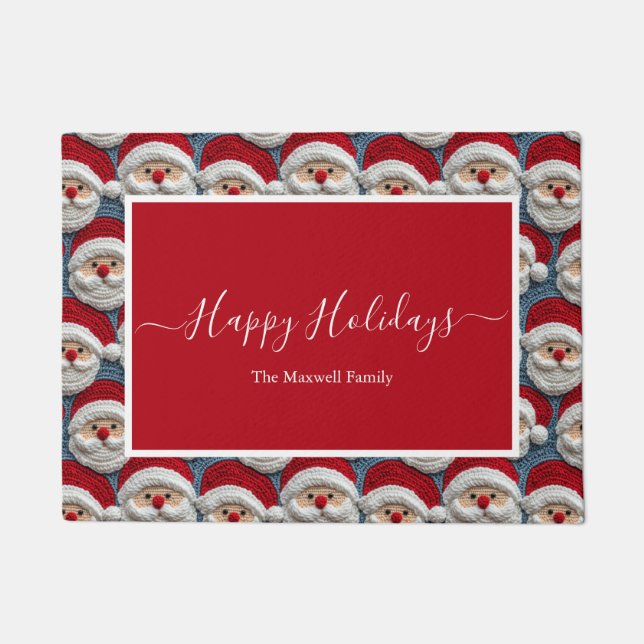 Felpudo Nombre de la familia Santa Clause Holidays (Anverso)