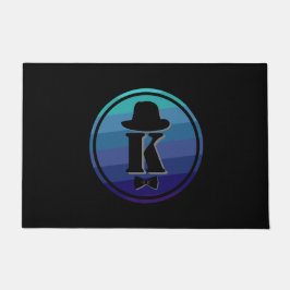 Felpudo Nombre De Ombre Azul Monograma Inicial Para Hombre