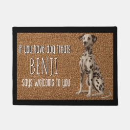 Felpudo Nombre de perro dálmata personalizado
