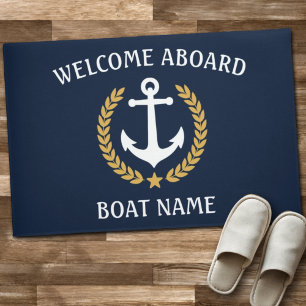 Felpudo Nombre del barco Anchor Laurel Bienvenida Aboard G