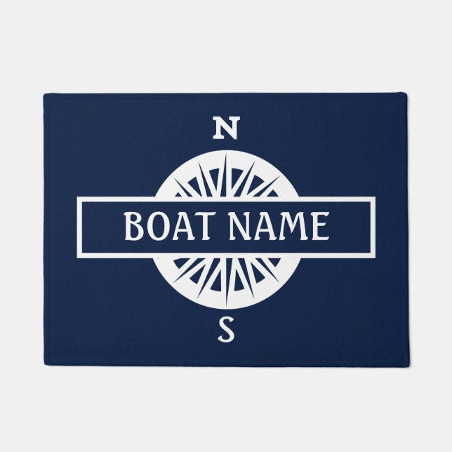 Felpudo Nombre del barco Compass Dock Mat (Anverso)