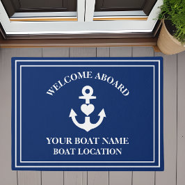 Felpudo Nombre del barco del Ancla del Corazón Náutico