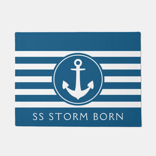 Felpudo Nombre del barco del anclaje marítimo Doormat (Anverso)