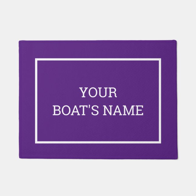 Felpudo Nombre del barco morado personalizado: Dock Mat (Anverso)