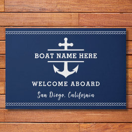Felpudo Nombre del barco náutico personalizado Bienvenida 