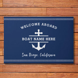 Felpudo Nombre del barco náutico personalizado Bienvenida 