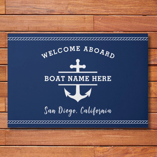 Felpudo Nombre del barco náutico personalizado Bienvenida  (Subido por el creador)