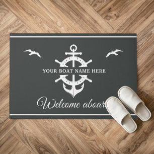 Felpudo Nombre del barco personalizado Anclaje de rueda Gr