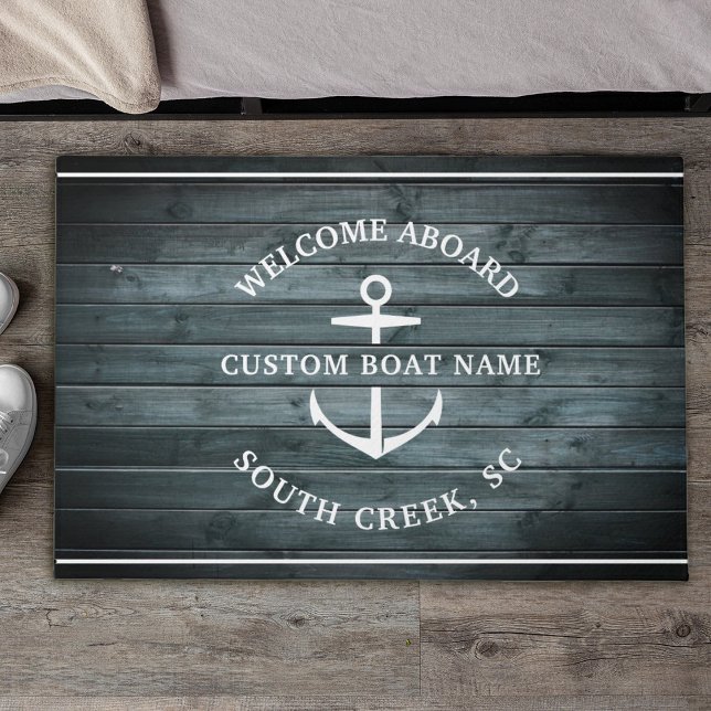 Felpudo Nombre del barco personalizado Bienvenida a bordo  (Subido por el creador)