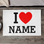 Felpudo Nombre del corazón<br><div class="desc">Escriba el nombre o texto deseado en la sección de nombres.</div>