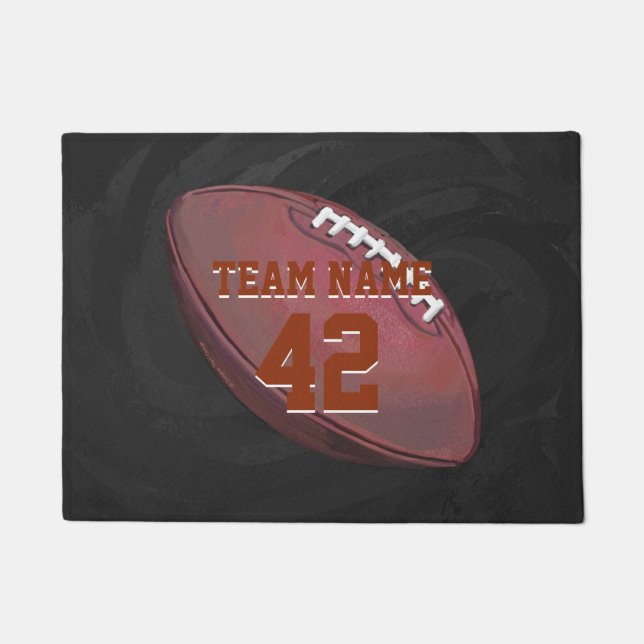 Felpudo Nombre del jugador en el fútbol pintado (Anverso)