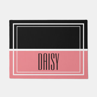 Felpudo Nombre Mascota personalizado Comida rosa y manteca