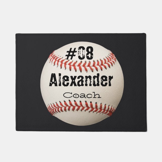 Felpudo Nombre Número Posición Personalizado Béisbol Blanc (Anverso)