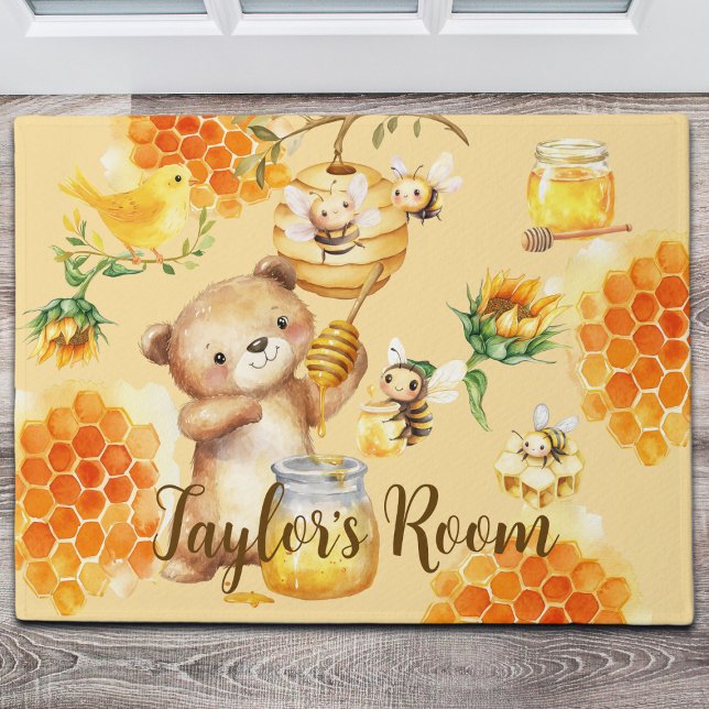 Felpudo Nombre personalizado Abejas de oso de miel (Subido por el creador)