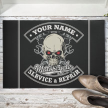 NOMBRE Personalizado Biker Mechanic Skull Motorcyc