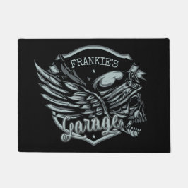 Felpudo NOMBRE Personalizado Biker Skull Wings Motorcycle 