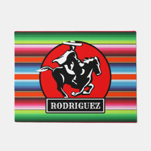 Felpudo NOMBRE personalizado Carro Caballo Español Serape