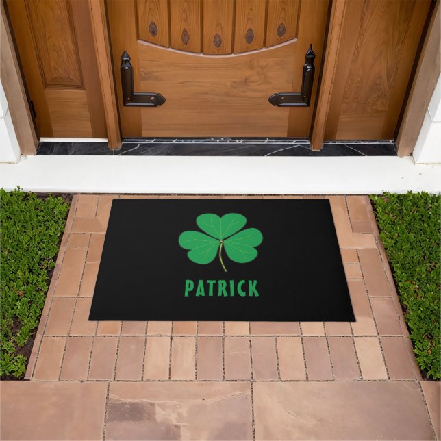 Felpudo Nombre personalizado Celtic Ireland Shamrock Irish (Exterior)
