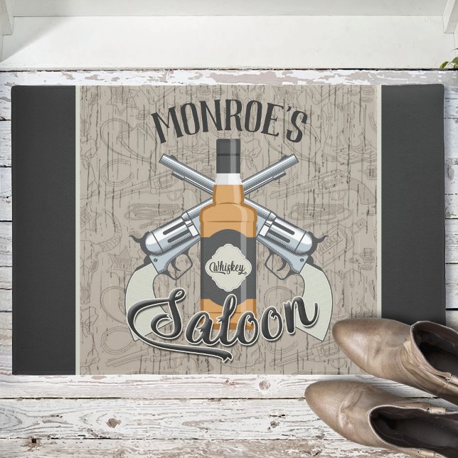 Felpudo NOMBRE personalizado Cowboy Revolver Gun Whiskey S (Subido por el creador)