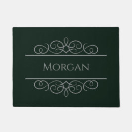 Felpudo Nombre Personalizado elegante verde Doormat | Edit