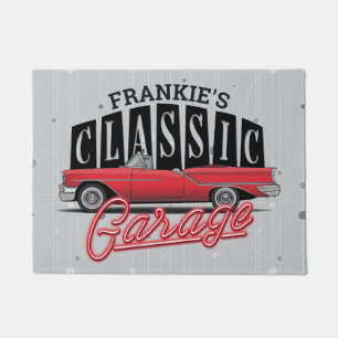 Felpudo NOMBRE personalizado Faux Neon 1950's Classic Car
