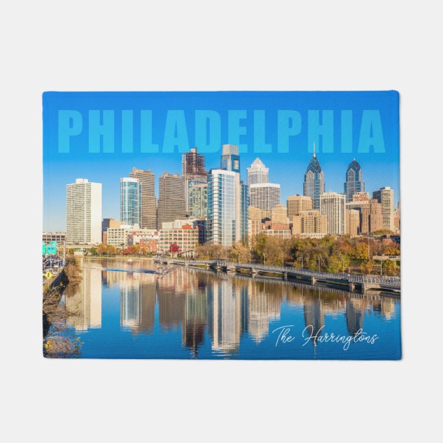 Felpudo Nombre personalizado Filadelfia Pennsylvania (Anverso)