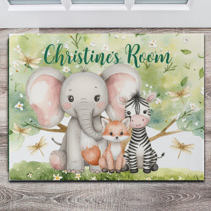Felpudo Nombre personalizado Jungle Animals Dragonfly