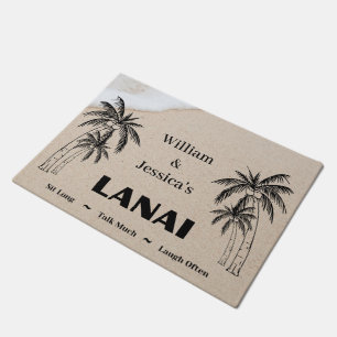 Felpudo Nombre personalizado Personalizado Lanai Tropical 