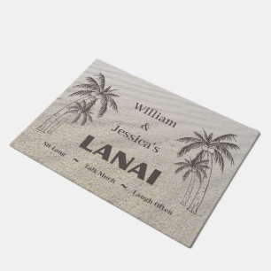 Felpudo Nombre personalizado Personalizado Lanai Tropical 