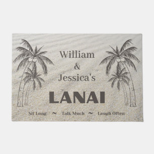 Felpudo Nombre personalizado Personalizado Lanai Tropical